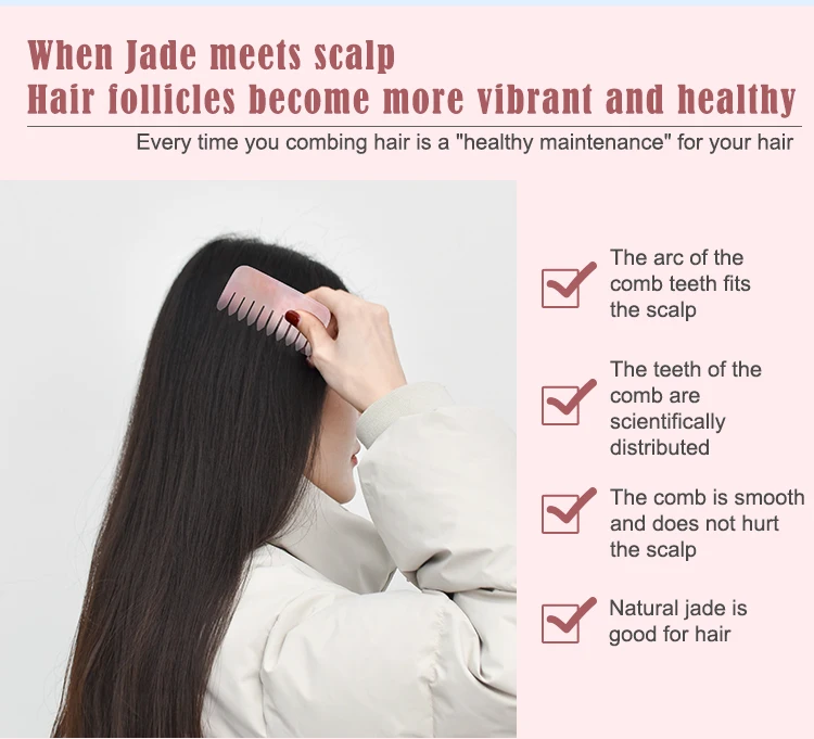 Xiuyan Jade Wide Tooth Hair Comb Scalp Massage For Increase Blood  Circulation And Decrease Stress Guasha Comb - Buy Jade Comb,Jade Wide Tooth  Comb,Jade Hair Comb Product on 