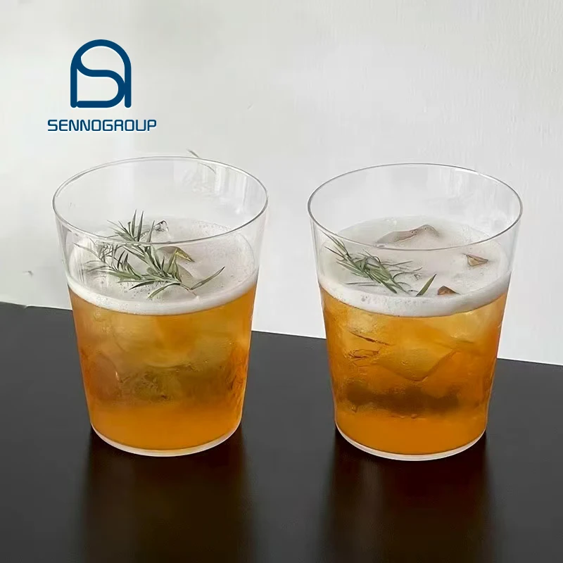 Japanese Tumbler Cup Cocktail Whisky Thin Shot Glass Set Colin Juice Water Round Mug Whisky Wine Glasses With Wood Tray