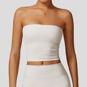 High Quality Gym Workout Tops for Adults Comfortable Strapless Yoga Tank Removable Chest Pad Quick Dry Lightweight for Women