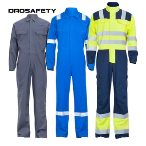 Cotton Polyester Fire Resistant Protective Safety Coverall Anti Static Flame Retardant Fr Work Clothes Coverall