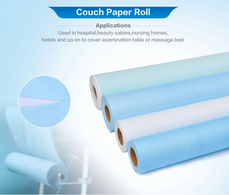 Disposable Medical Paper Couch Bed Roll Massage Table Paper Roll Water
