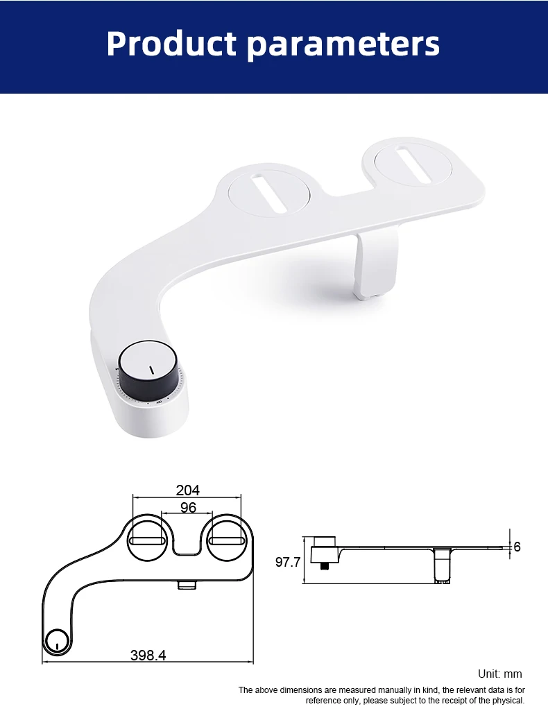 Modern Fresh Water Non-electric Bidet Sprayer OEM/ODM Ultra-Slim Shattaf Bathroom Retractable Dual Nozzle Bidet Attachment supplier