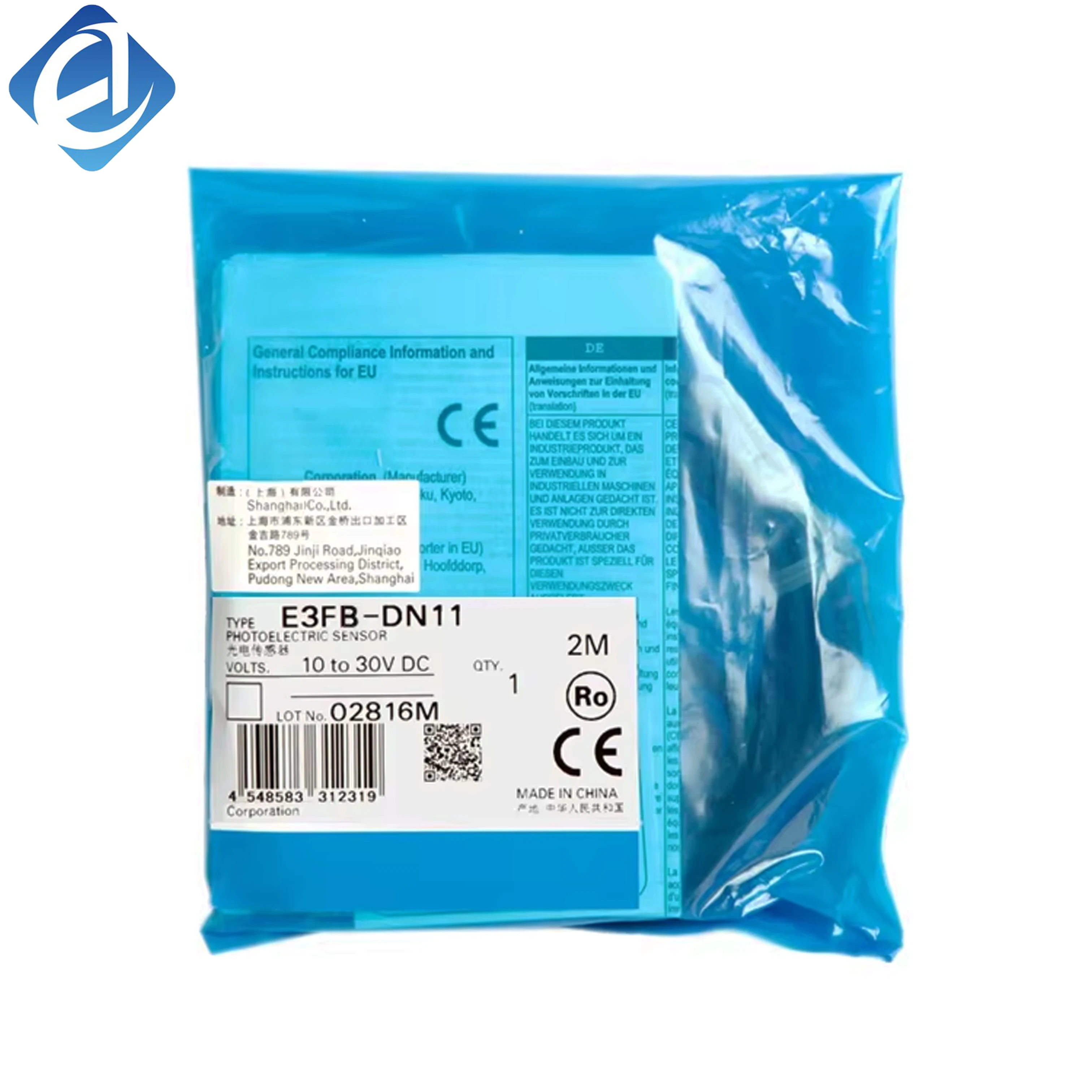 New Original Omron E3FB series diffuse reflective photoelectric sensor. It has high sensitivity, stable object detection and strong dust resistance. Widely used in industrial conveying detection, material counting, position limit and automatic equipment s