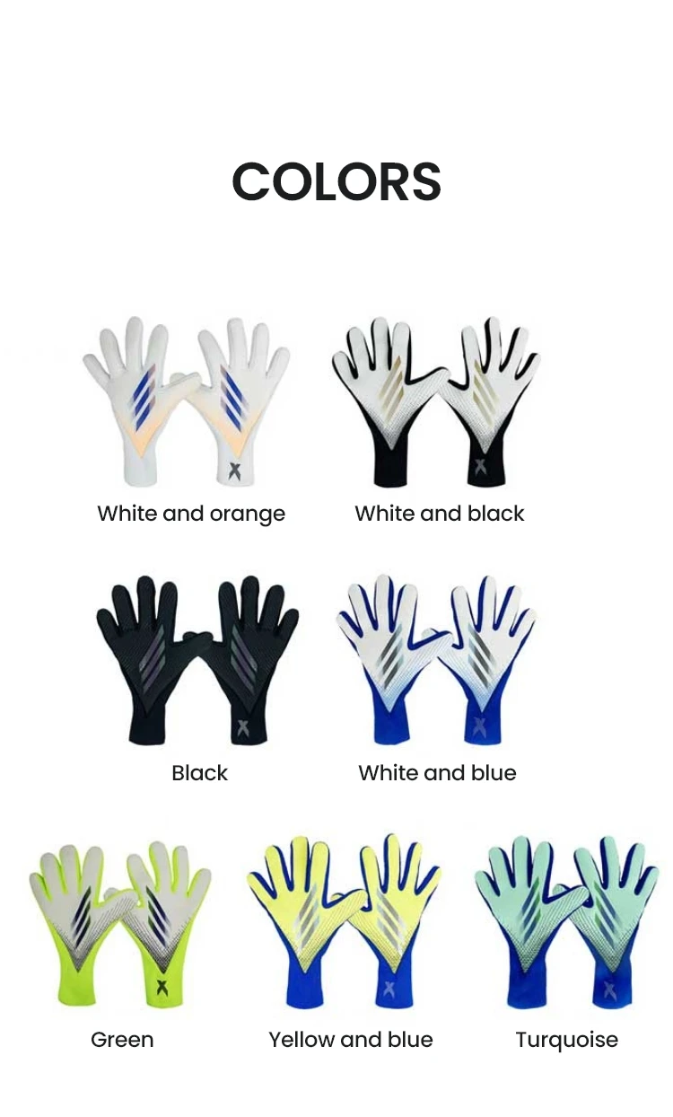 Black Goalkeeper Gloves Latex Foam Keeper Soccer Football Gloves