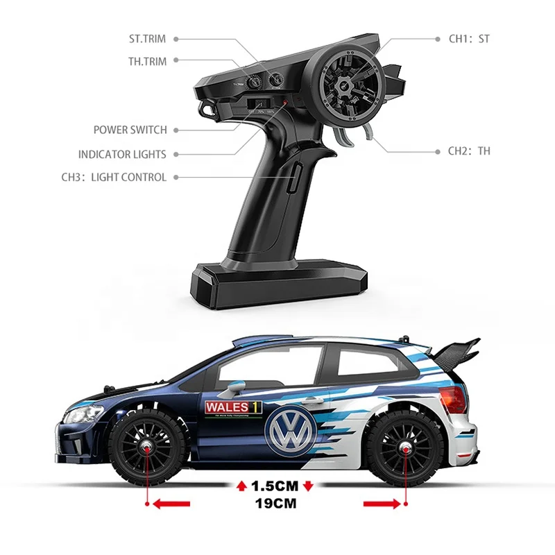 MJX Hyper Go 1:14 ölçekli 14304 Polo R WRC 4WD RC ralli araba