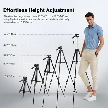 NEEWER Entry Level Version Tripod for Cell Phone & Camera, Metal Lightweight Portable Travel Stand with Cold Shoe Cellphone detail image