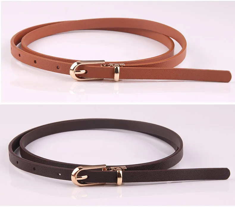 Женский тонкий ремень из искусственной кожи