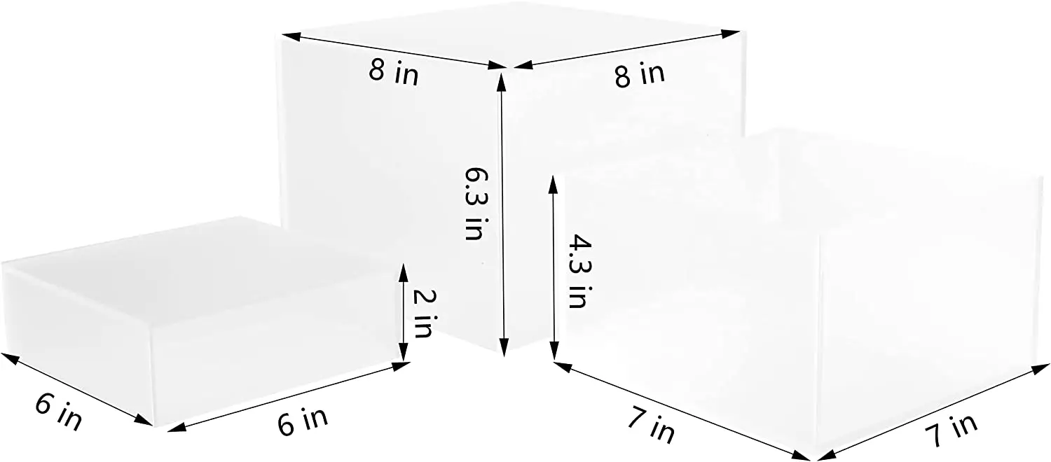 Wholesale Set Of 3 Acrylic Display Risers Acrylic Boxes With Hollow