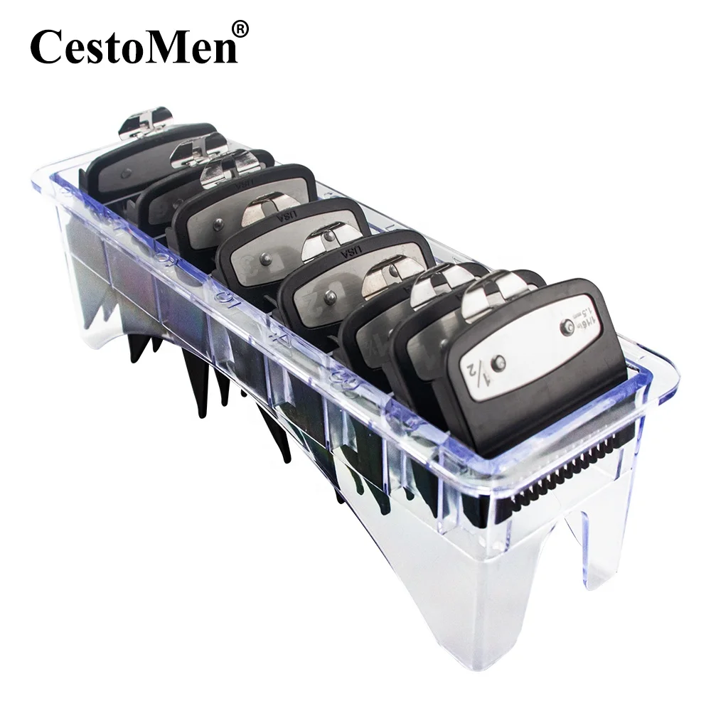 Black 8 Grids Base Box Universal Hair Clipper Limit Comb Guide Attachment Size Barber Replacement Hair Styling Tool Accessories
