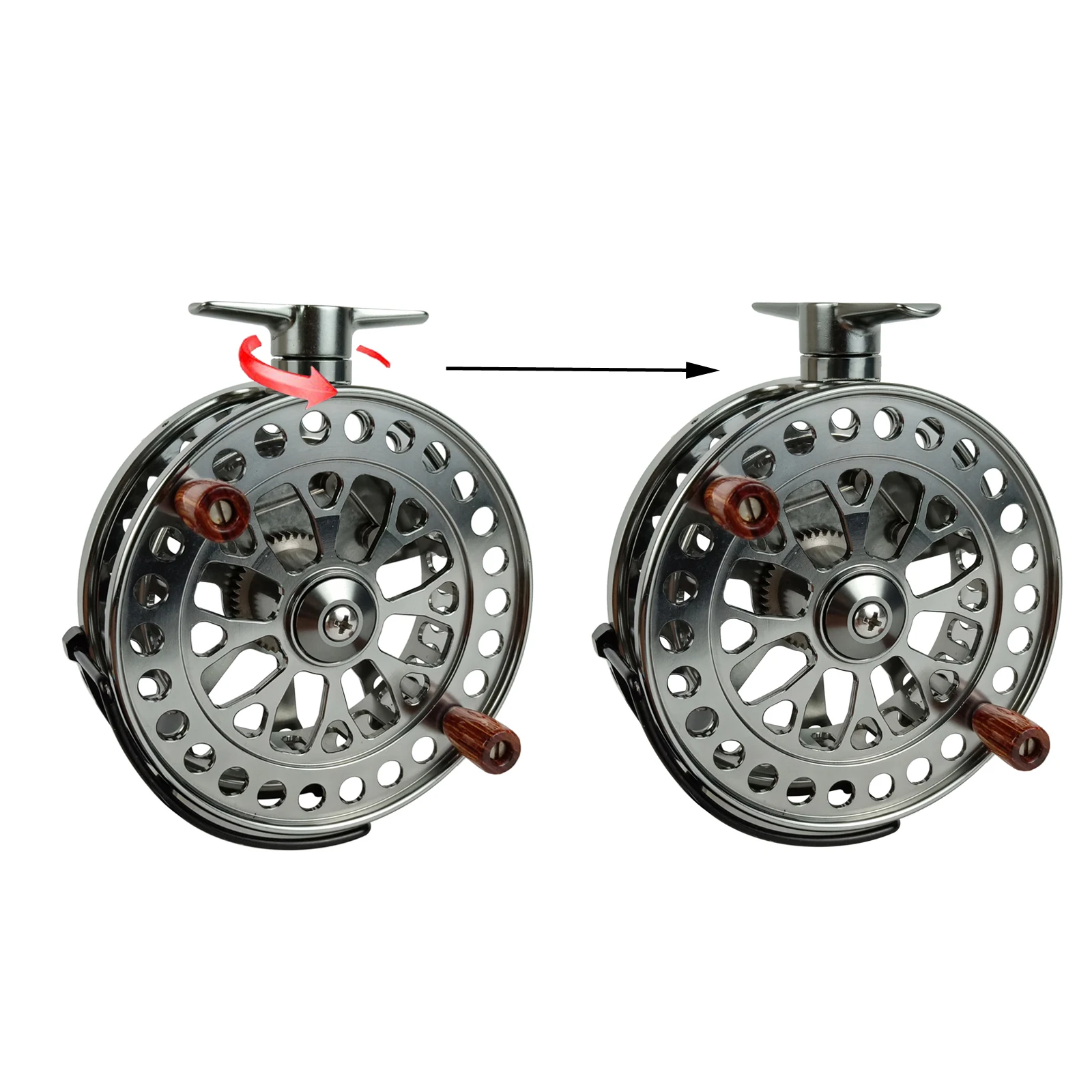 CNC machined cut multi direction smooth Japan ball bearings centerpin  floating fishing reel CNC-III-CP05 (B05)