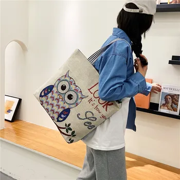 2024 Cute Large Fashion shopping tote bag canvas luxury cotton new design diy canvas tool bag embroidery zipper for school