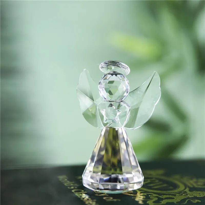 product wholesale cartoon crystal angel figurines custom swarovski mini guardian angel character home decor luxury figurine gift for kid-13