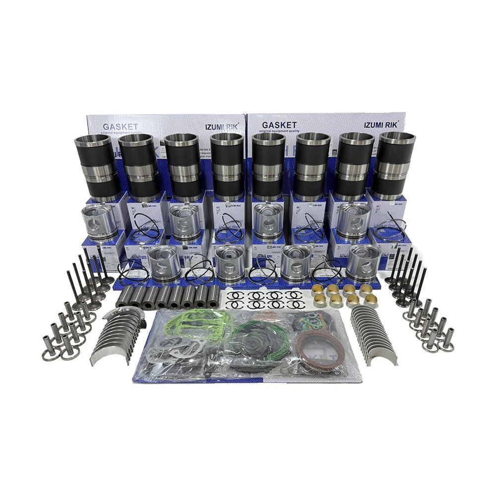 IZUMI RIK D9508, D9408 Sada pro generální opravu s těsněními, hlavní a ojniční ložiska s axiálními podložkami, vodítka a sedla ventilů pro Liebherr