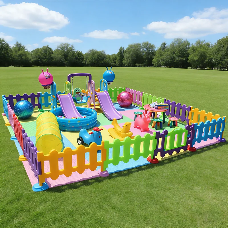 Feelkids Extra Large Outdoor Garden Soft Play Fence PE Kids Safety PlayPen for School Shopping Mall Amusement Park 100-500kg supplier