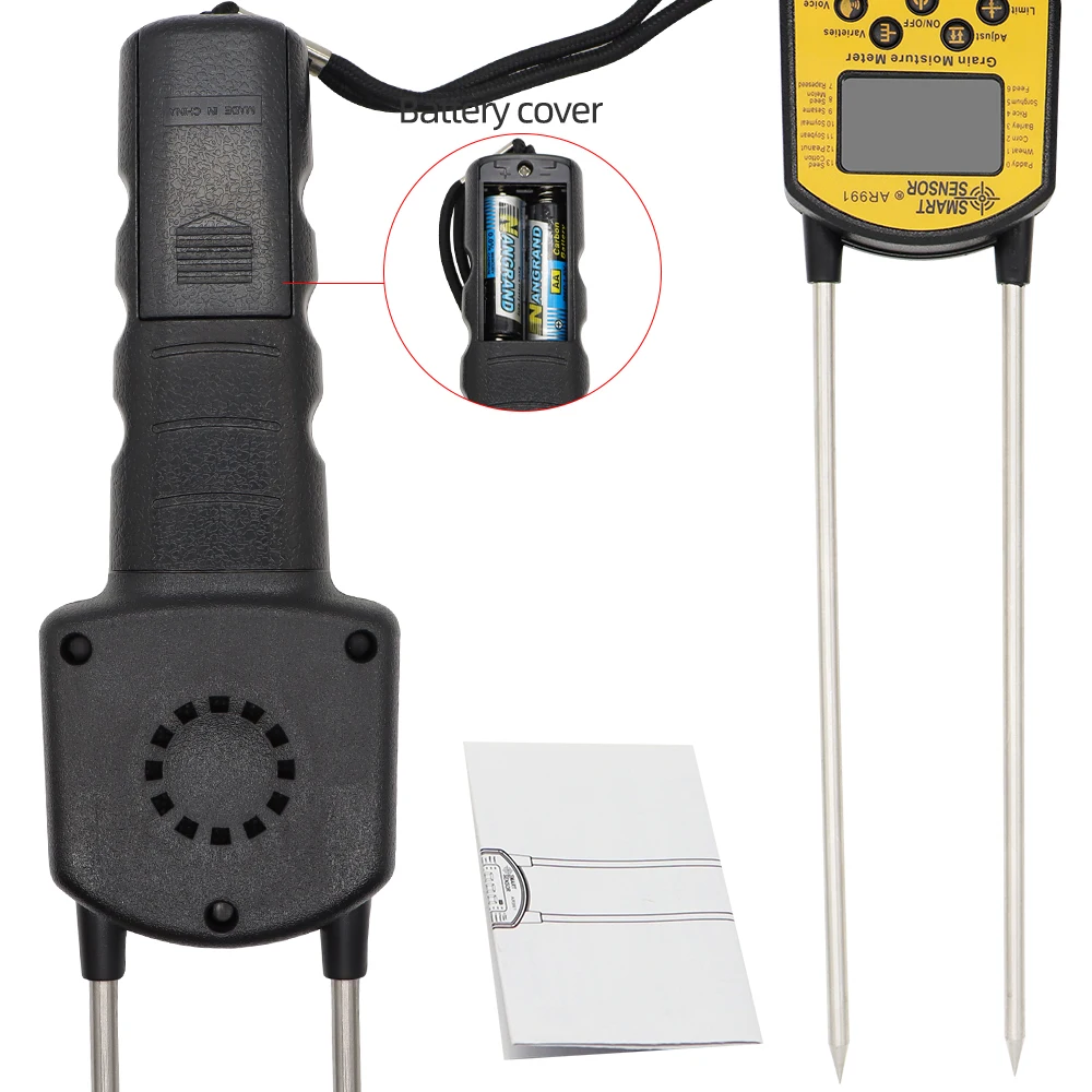 Smart Sensor AR991 - Humidimètre Numérique LCD Précis Pour Blé, Maïs, Riz, Arachide, Soja Et 14 Céréales