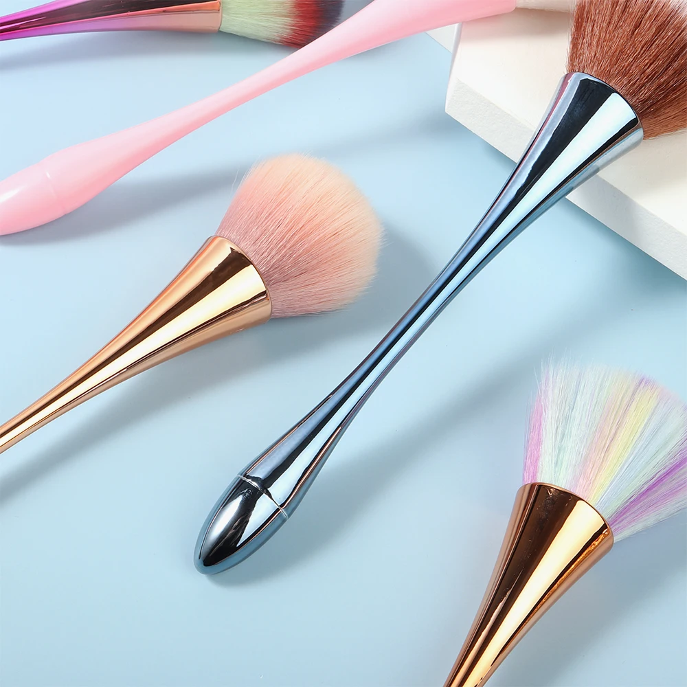 Powder Soft Cleaning Gradient Handle Glitter UV Gel Makeup Blush Concealer Nail Art Dust Slim Waist Brush Remover Brushes
