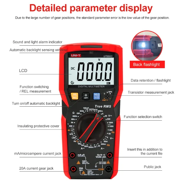 UNI-T UT89XD Digital Multimeter - Precision AC/DC Testing