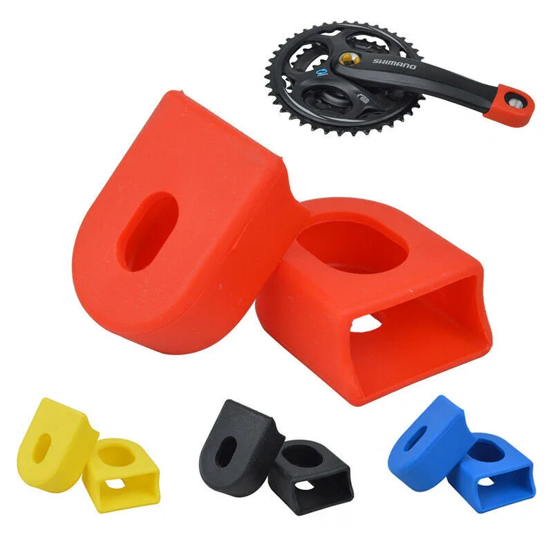 Dilwe 4 Pezzi Protezioni Per Pedivella Bici In Silicone – Rosso – Antigraffio E Antiurto