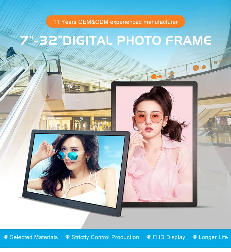 10 Inch Lithium Battery Powered Digital Photo Picture Frame With Built