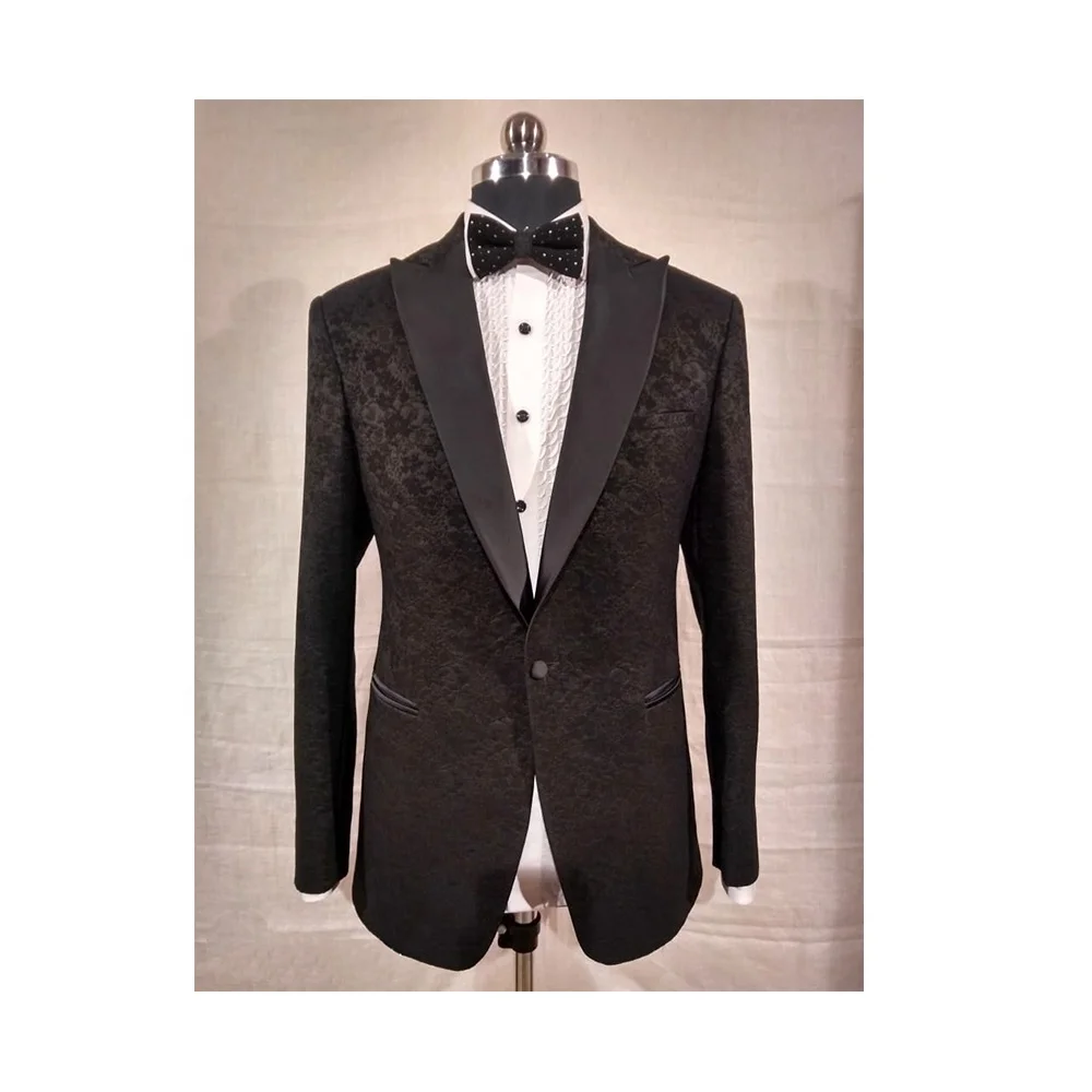 full black wedding suit