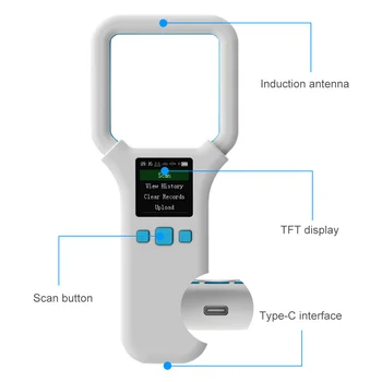 Handheld Portable Animal Rfid Tag Reader For Pets Good Quality New Design Portable Charging USB Animal Suitable For Pets