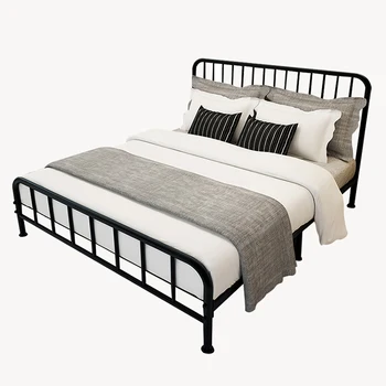Modern custom designed simple double iron steel single metal beds frame for bedroom