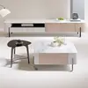 Mesa de té cuadrada, mesa auxiliar, combinación de mueble de TV de 2.0 metros.