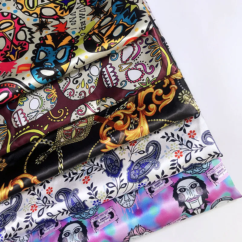 Satin Versace Print Export Quality Fabrics, Digital Prints, Multicolour