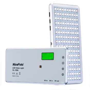 NiceFoto SL-120A Live Stream Light  Video Light 160pcs LED Beads CCT 3200K-6500K CRI 97 TLCI 97 Lithium Battery