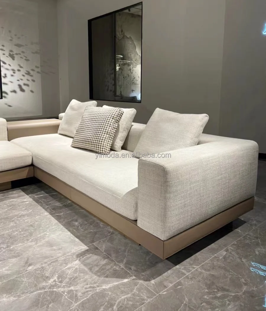 Modern Sectional Sofa with Chaise Lounge Fabric Sofa Upholstered ...