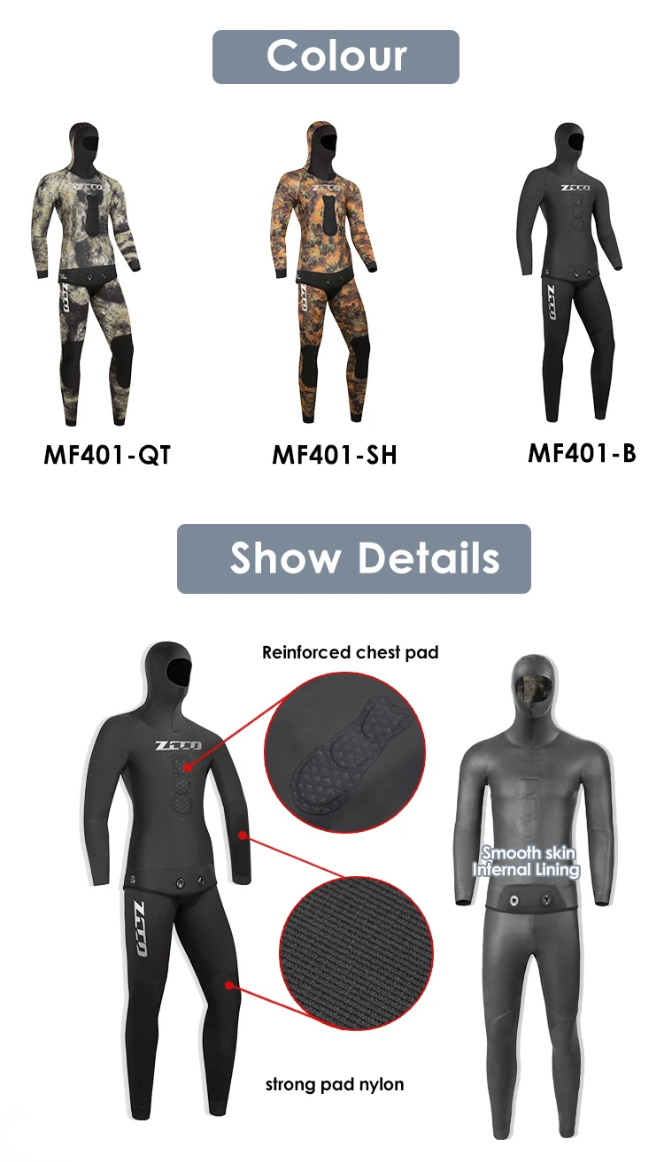 custom logo 1mm 5mm camouflage men and women camo spearfishing wet suit camp neoprene diving wetsuits