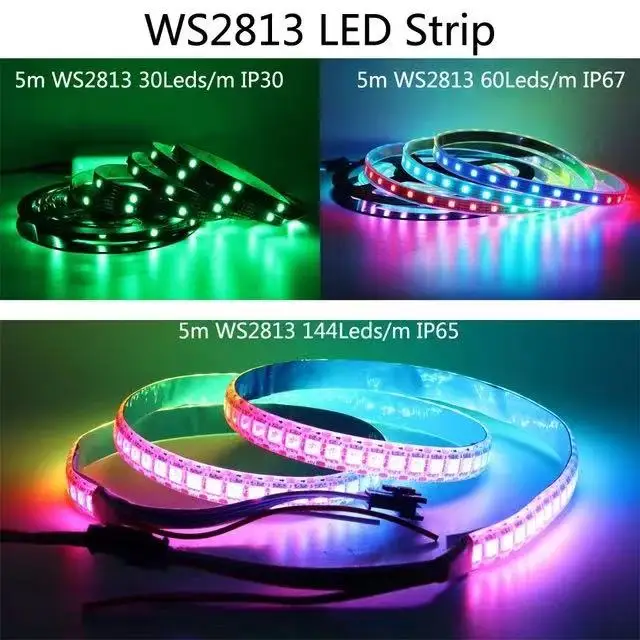 thumbnail image 2 of WS2812B Smart RGB LED Strip – Individually Addressable, Waterproof, 5M 60 LEDs/M With White PCB 2 of 11