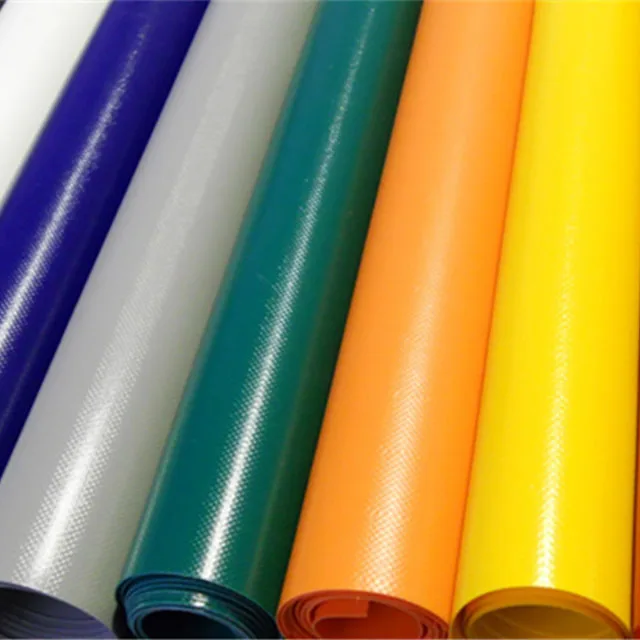 Wholesale High Quality 1000d Waterproof Pvc Fabric Canvas Roll Red Green Blue Orange Black Tarpaulin