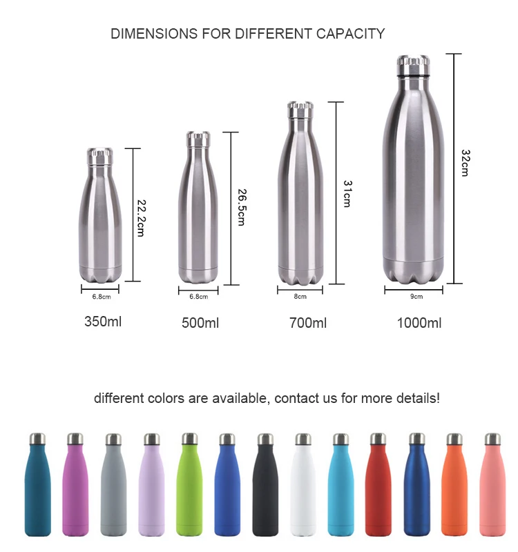 Stainless steel water bottle insulated drinking travel sports water bottle thermos metal bottle