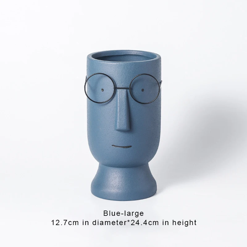 New Coming Face Vase White Color Nordic Style Flower Vases For Home