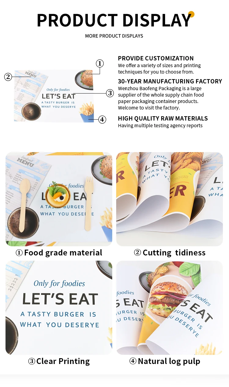 product wholesale food grade disposable greaseproof burger sandwich bread packaging paper  paperboards food paper custom logo-5