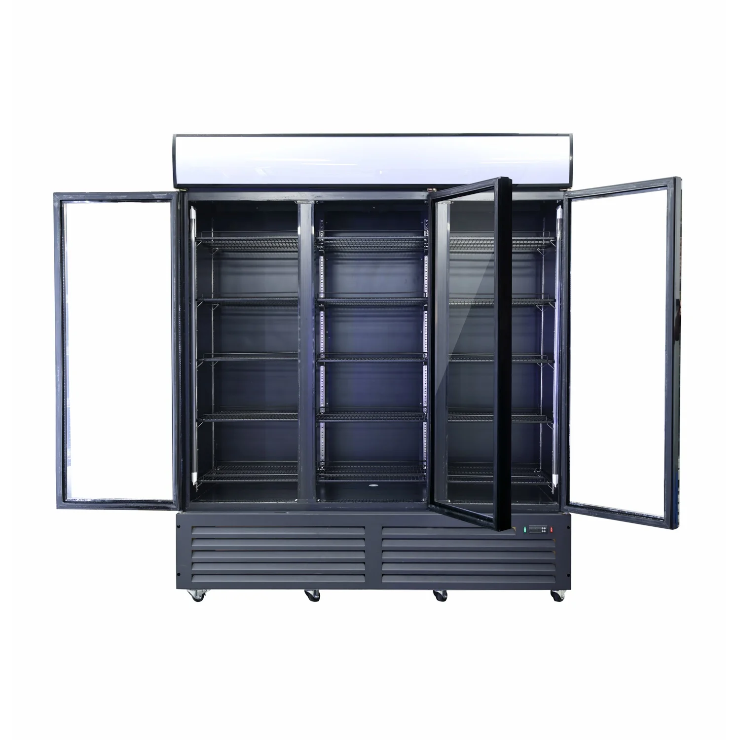 ETL Lg  Drink Display Showcase Cold  Coca Cola Glass Display Fan Cooling Merchandiser Cooler With Wheels