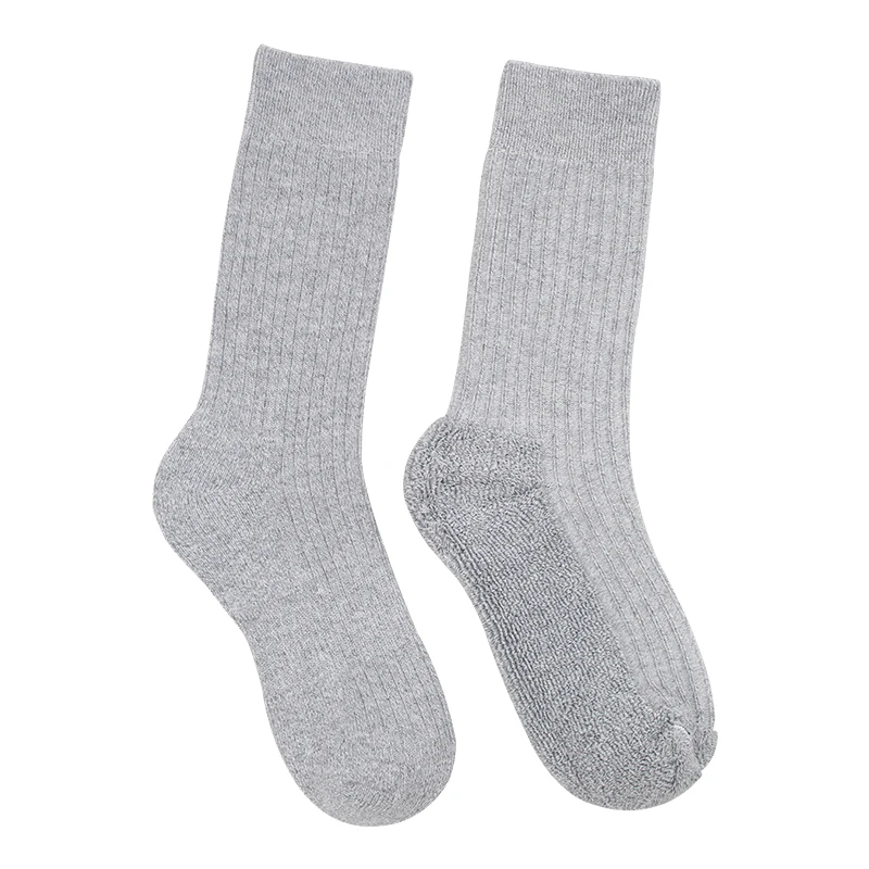 Zhongde Winter Warm Lightweight Hiking Knitted Men Custom Logo Thermal Thick Anti-Slip Crew Compression Merino Wool Socks