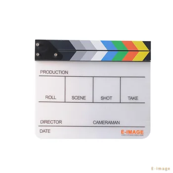 E-IMAGE ECB-04 Acrylic Professional ClapperBoard  for Movie Action Scene Director Film Clapperboard detail image