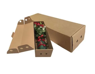 Качественная гофрированная прямоугольная картонная коробка Цветочная упаковочная