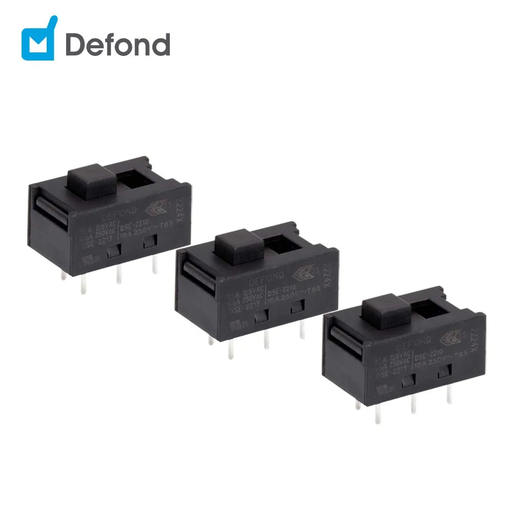 Defond 3 pins slide switches dpdt interruptor on-off small slide switch for household Blender DSE-2210-ASP38-01R