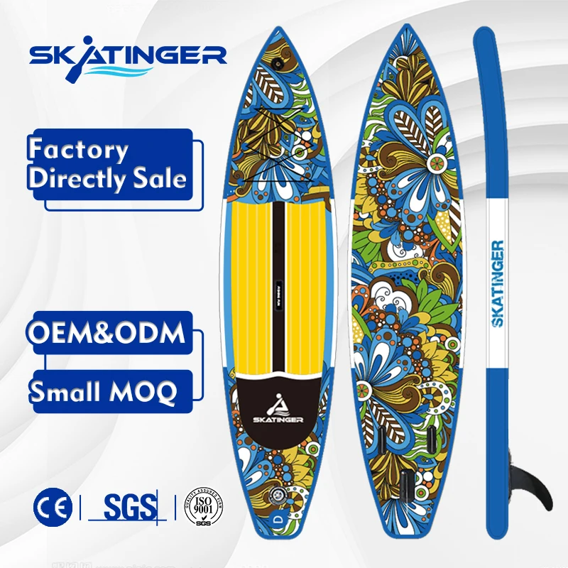 Skatinger Inflatable SUP Paddle Board EVA and PVC Material Nice Price Stand-Up Sap Surfing Board with Pump and Bag Accessory
