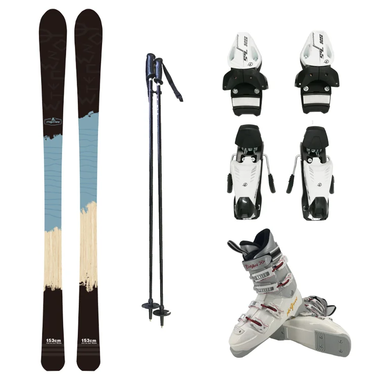 Ski set. Горнолыжные ботинки для фристайла. Фристайл на лыжах. Горнолыжный комплект. Завод лыж.