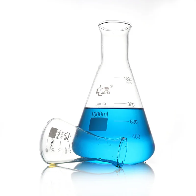 125 ml 250ml Glass Bottle Conical Erlenmeyer Flask Sterile Vent Cap Screw Cap pyrex for Plant Cell with Brown Color