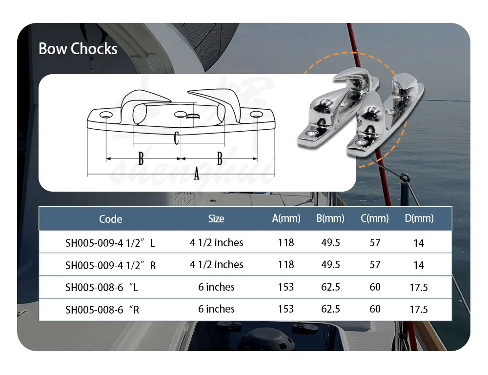 Marine Grade Stainless Steel 316 Boat Angled Bow Chocks Yacht Deck Dock