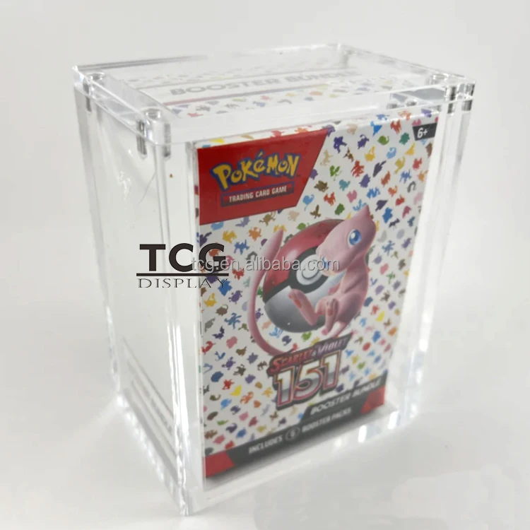 TCG Custom Acrylic Pokemon 151 Booster Bundle Box Display Case for Scarlet  and Violet Paradox RIFT Booster Bundle Trick or Trade| Alibaba.com