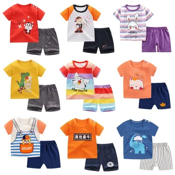 kids boutique 2pcs boy clothing sets short sleeve children set summer kids clothing baby clothes