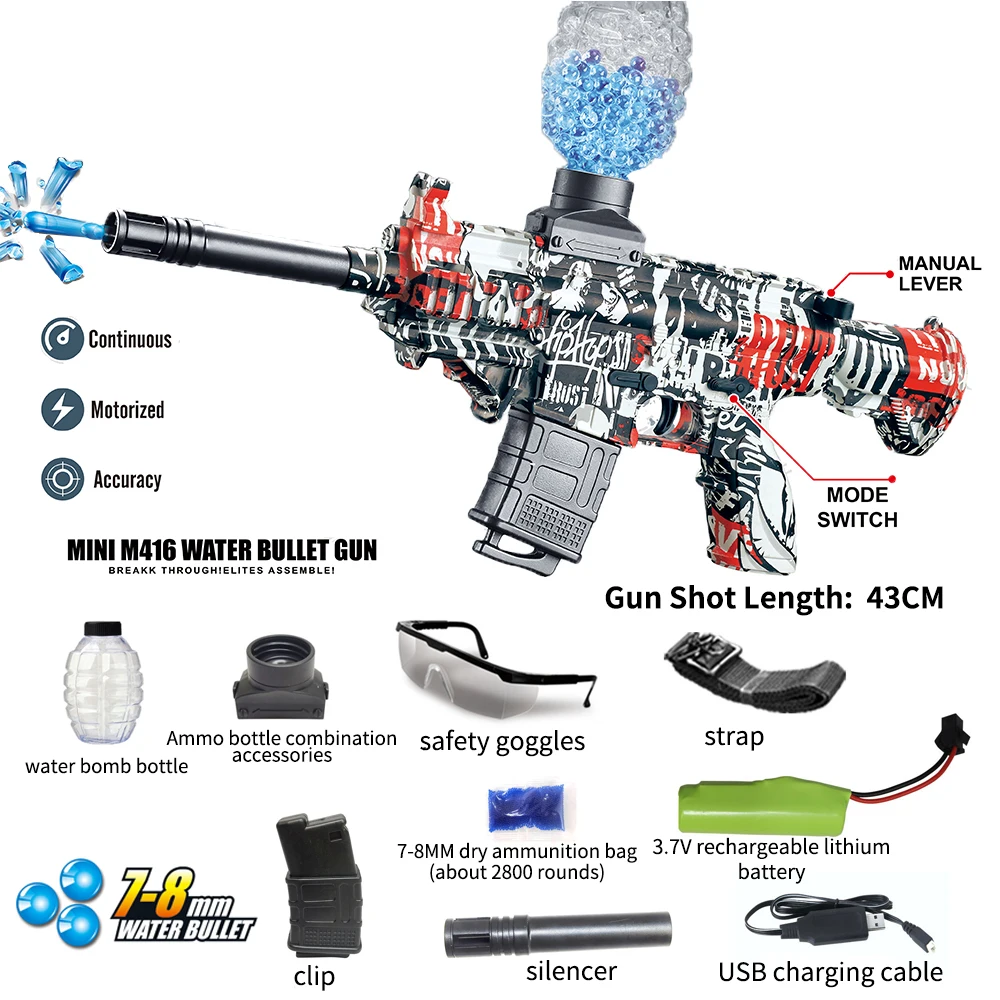 Plastic Toy Gun M416 P90 Ak47 Ak 47 Splat Splatter Ball Gun Blaster Toy