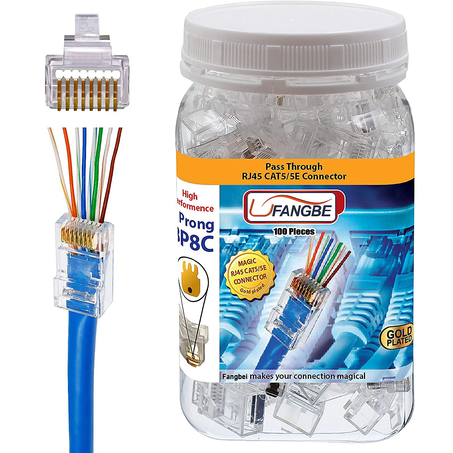 Network Cable Utp Rj 45 Rg45 Ethernet Rj45 Pass Through 8p8c Modular