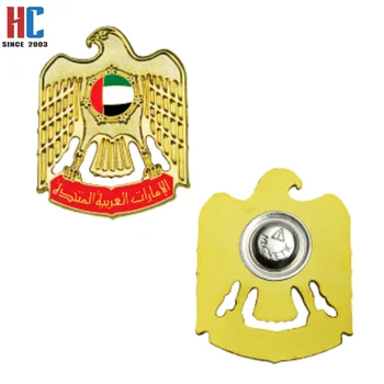 20 Years  Factory Custom UAE Falcon Metal Badges Dubai Emblem lapel pin